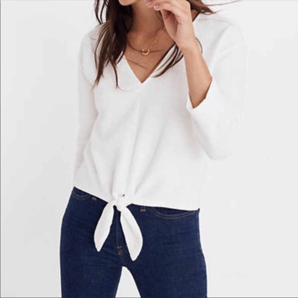 ♥️Madewell Texture & Thread Tie-Front top
